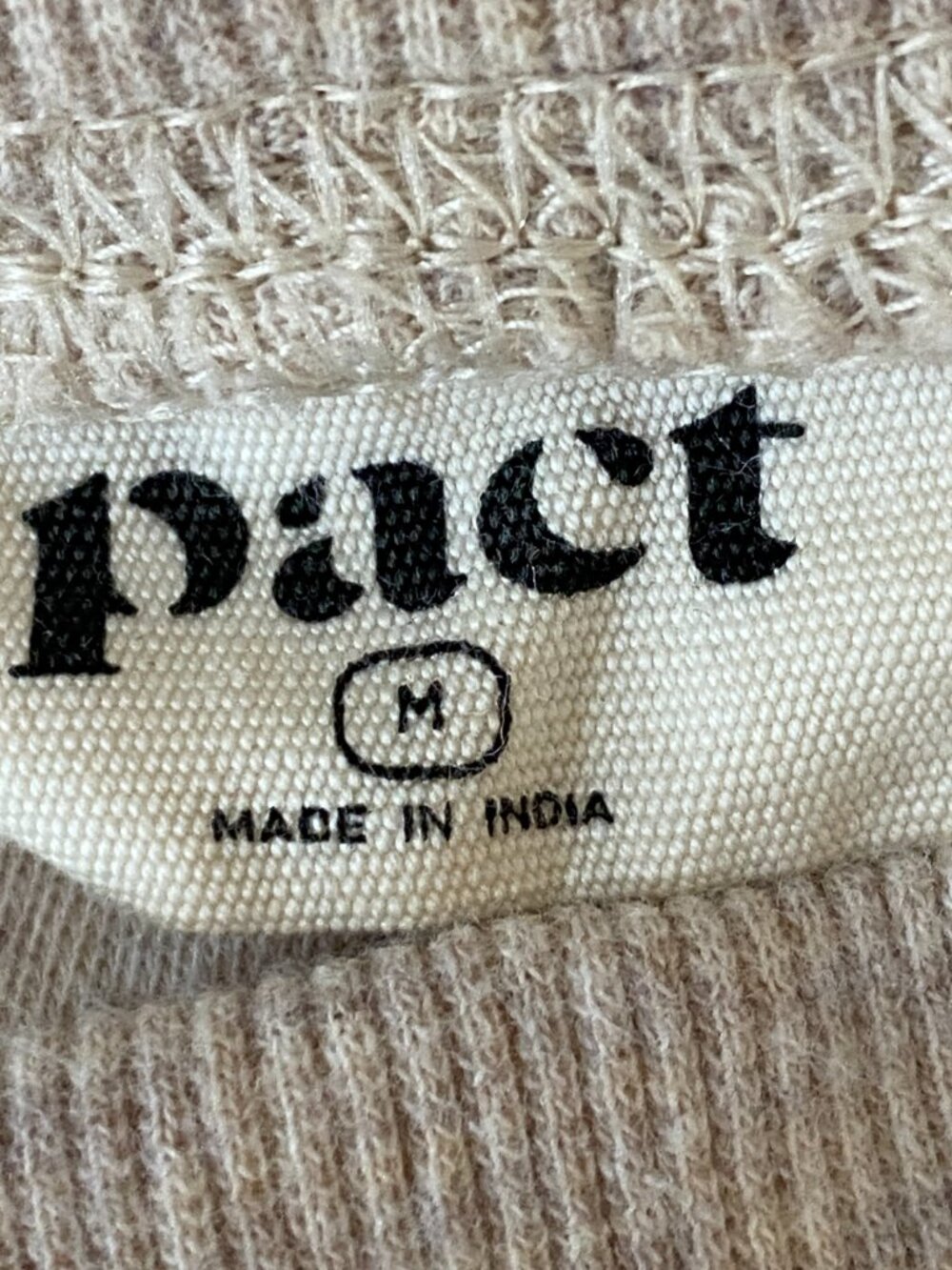 Pact Organic Cotton Brushed Fleece Joggers Oatmeal Heather Travel Loungewear-M - Picture 6 of 8